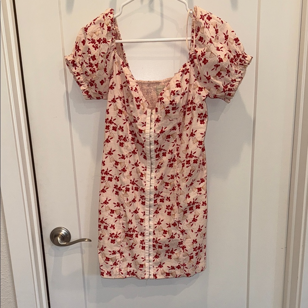 Urban Outfitters Red Floral Mini Dress Size Medium NWT